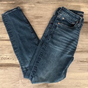American Eagle Outfitters Men's Dark Blue Athletic Fit Jeans